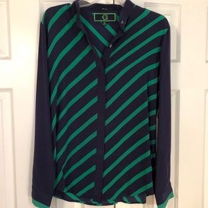 Blue and green blouse